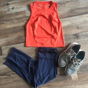Orange Cropped Workout Top